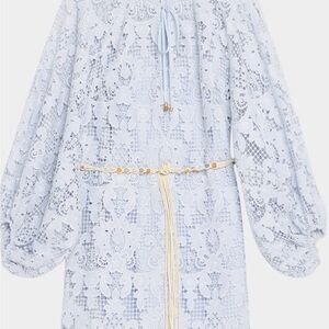 Zimmermann Light Blue Lace Mini Dress